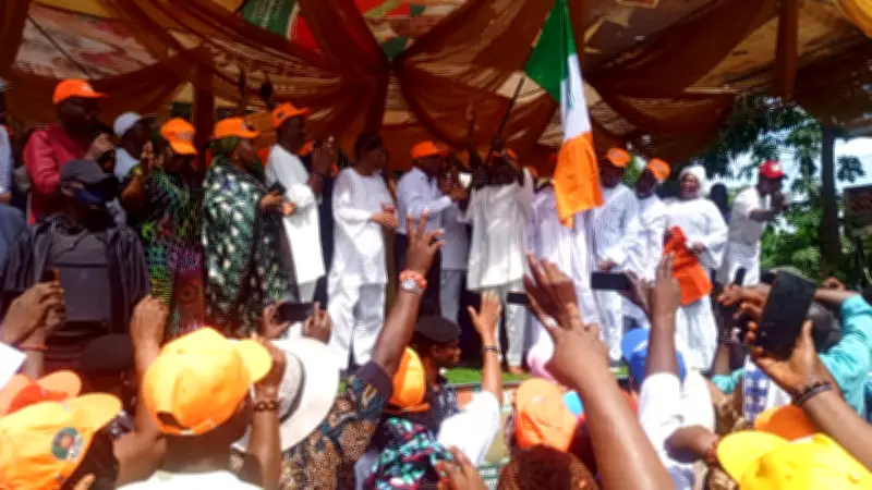 ADC presents flag to Ekiti governorship candidate Bejide ahead of Saturday election