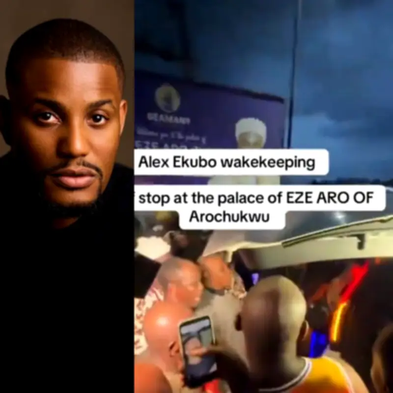 Arochukwu Monarch Hints at Alex Ekubo's Wife Pregnancy During Funeral