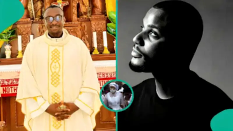 Catholic Priest Reacts to Wife's Calm Demeanour at Alexx Ekubo's Burial