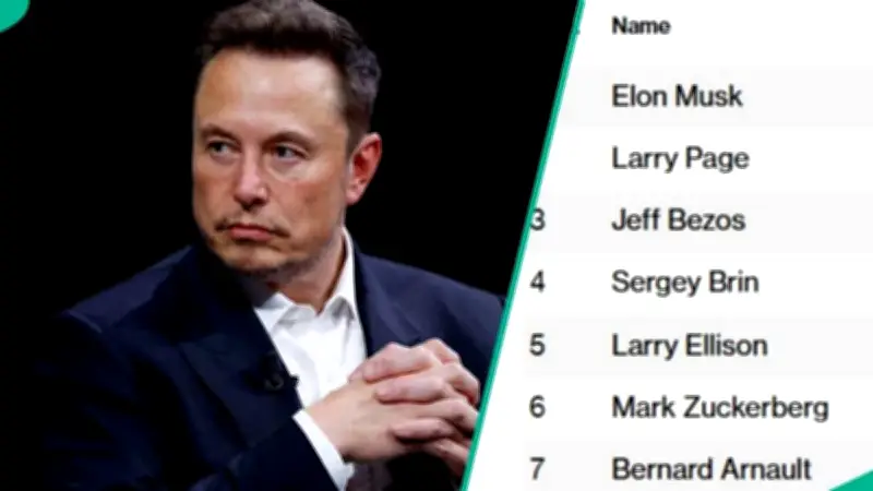 Elon Musk $794bn Richer Than World's Second Richest Man Larry Page