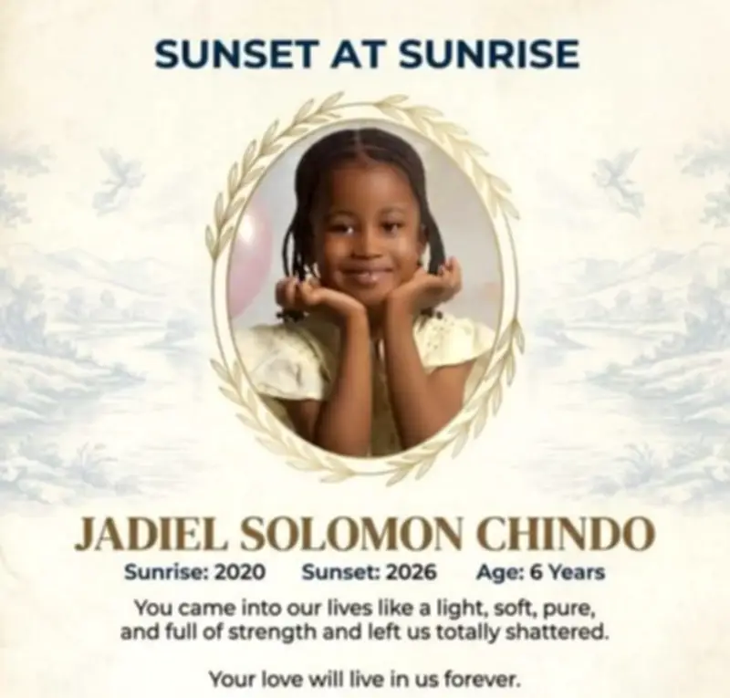 Grief-stricken Nigerian father mourns 6-year-old daughter's death