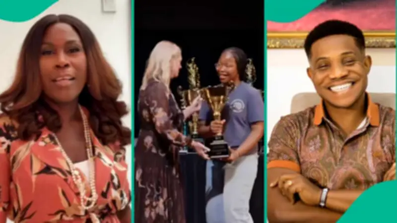 Lady Praises Jerry Eze's Daughter for Showing Respect After International Award Win