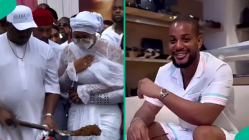 Lady Shares Video of Alexx Ekubo's Wife's Final Moments at His Grave