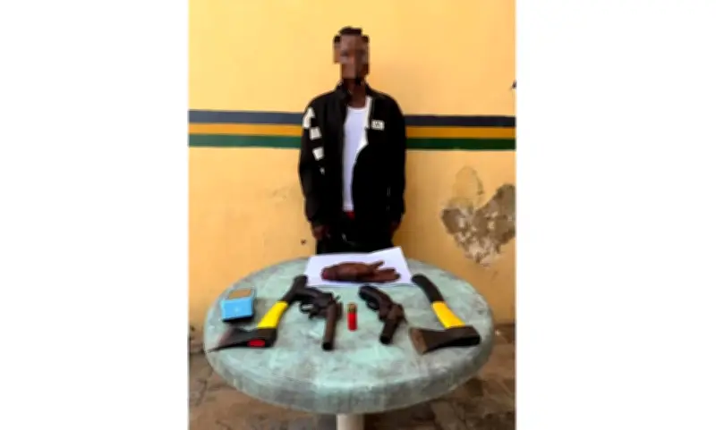 Lagos police arrest man with severed human hand, guns, ATM cards