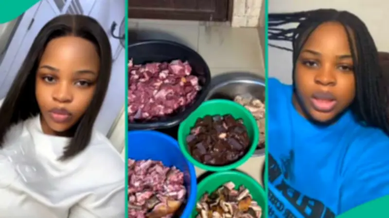 Nigerian Lady Overjoyed After Husband Gives Meat as Push Gift