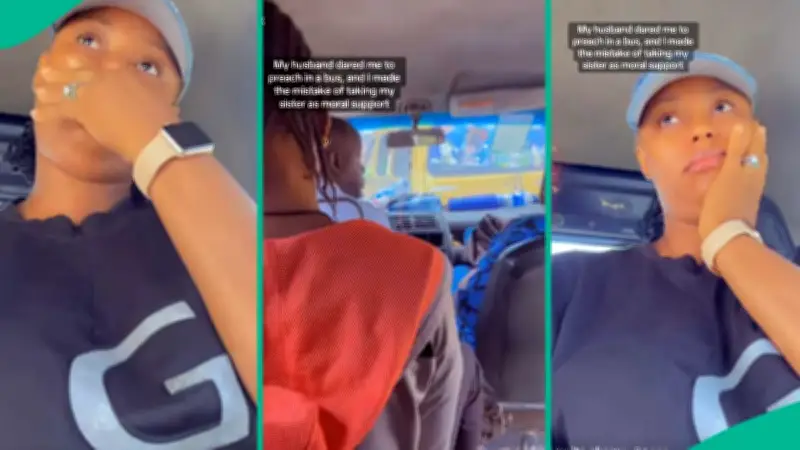 Nigerian Lady Preaches on Bus After Husband's Dare, Goes Viral