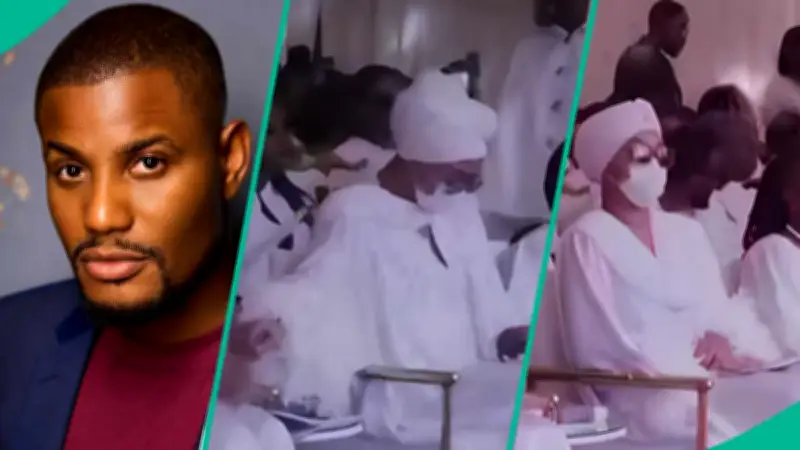 Nollywood Star Alexx Ekubo's Widow Breaks Down at Service of Songs
