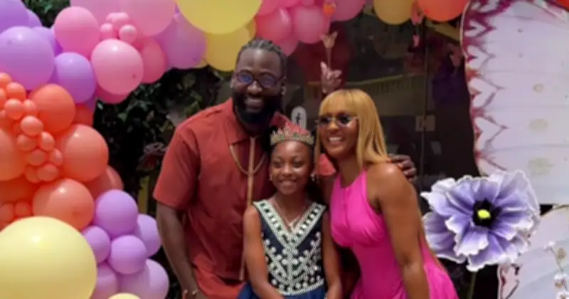 Osas Ighodaro and Gbenro Ajibade reunite for daughter Azariah's 10th birthday after messy split