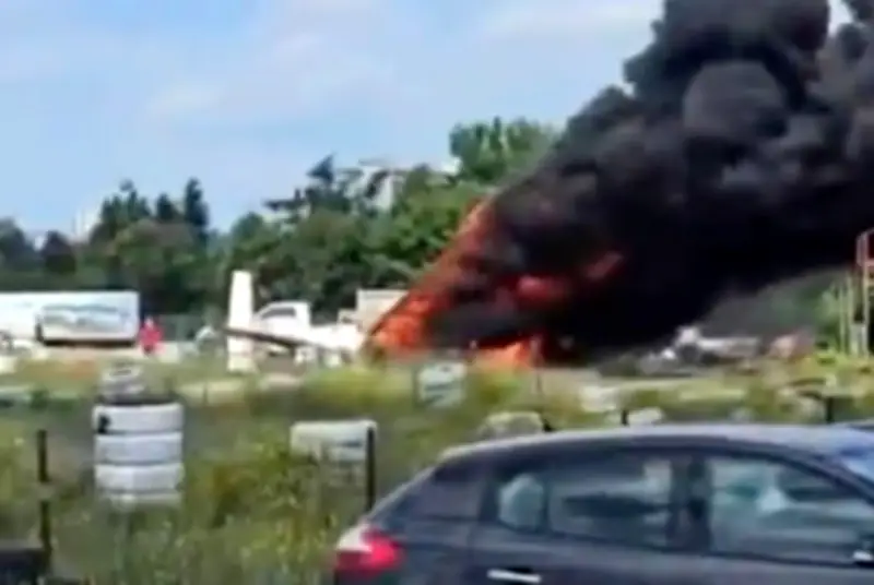 Plane crashes at Warsaw airport, killing two and injuring two