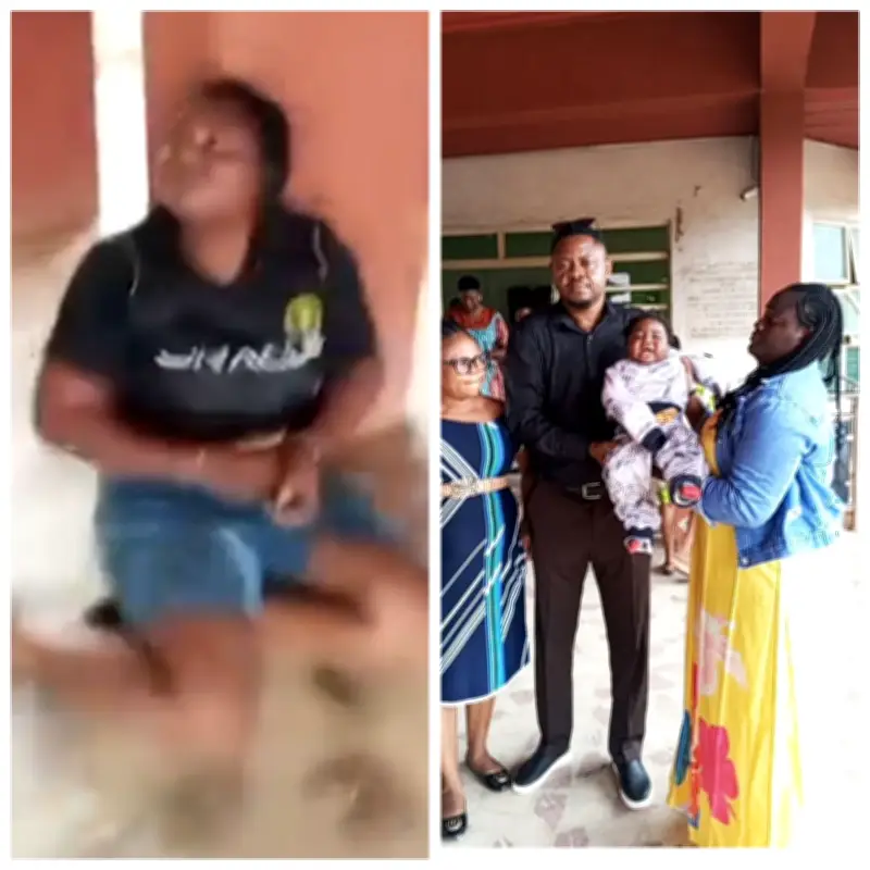 Woman Accused of Assaulting Boy Cries as Her Baby Taken Into Custody