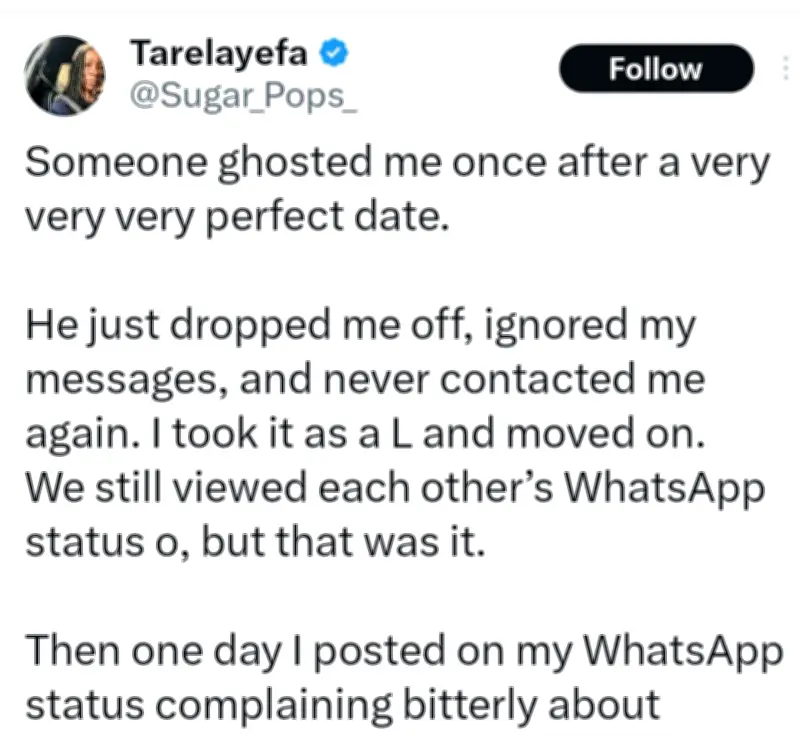 Woman discovers man ghosted her after perfect date due to body odour