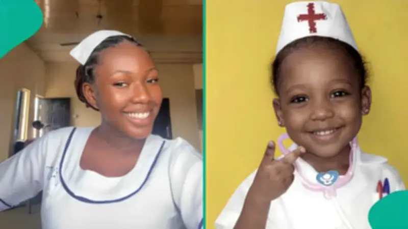 Young Lady Melts Hearts with Throwback Photo as She Achieves Nursing Dream