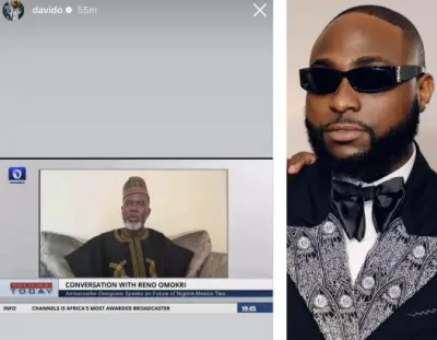 Davido Mocks Reno Omokri Over Delayed Mexico Ambassador Resumption