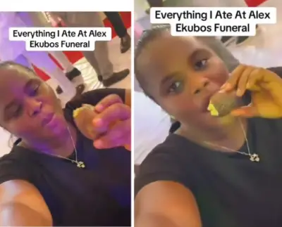 Lady Defends Eating at Alexx Ekubo's Funeral, Lists Menu in Viral Video
