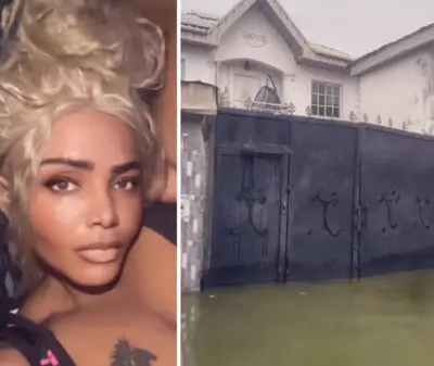 Lekki Flood Makes Street Inaccessible: Actress Cossy Ojiakor Laments