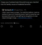 Husband responds after wife dragged over reason for marrying into his family