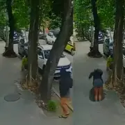 Woman plunges into manhole in Brazil after cover gives way