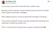 X User Reveals Father's Strict Warning to Friends Ahead of 2027 Election