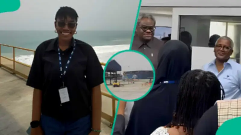 Lady Visits Dangote Refinery, Unexpectedly Spots Africa's Richest Man