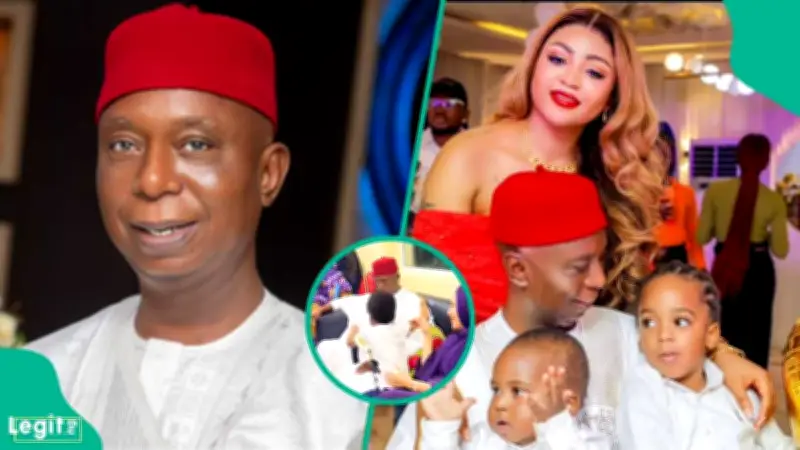 Ned Nwoko's Emotional Moment with Son Moon Sparks Reactions Over Missing Mom