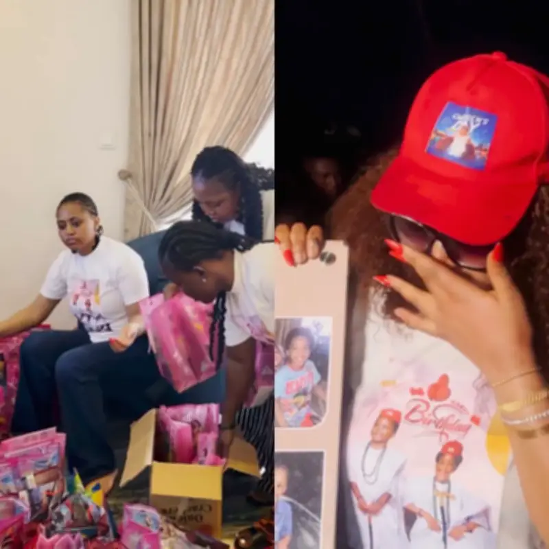 Regina Daniels in Tears as She Celebrates Sons' Birthday with Underprivileged Kids