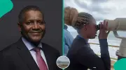 Lady Visits Dangote Refinery, Uses Binoculars to See Atlantic Ocean Ship