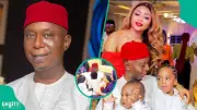 Ned Nwoko's Emotional Moment with Son Moon Sparks Reactions Over Missing Mom