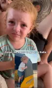 White American Boy Cries to Board Yellow Keke Napep in Nigeria